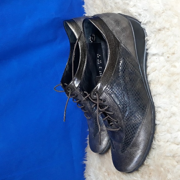 Mephisto Metallic Tone Reptile Pattern Lace up Shoes sz 9 - Picture 5 of 9